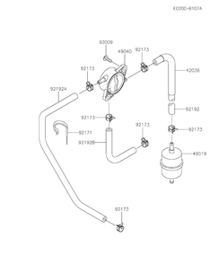 Fuel Tank And Valve Diagram and Parts List for FX691V-CS32  Cub Cadet Engine